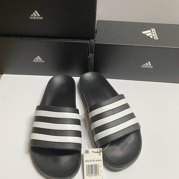 NWT Adidas Adilette Aqua White Slides - Picture 2 of 10